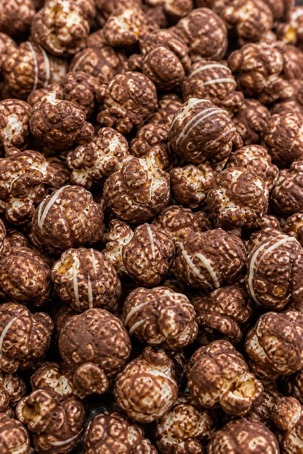 Chocolate popcorn made with industrial popcorn processing equipment