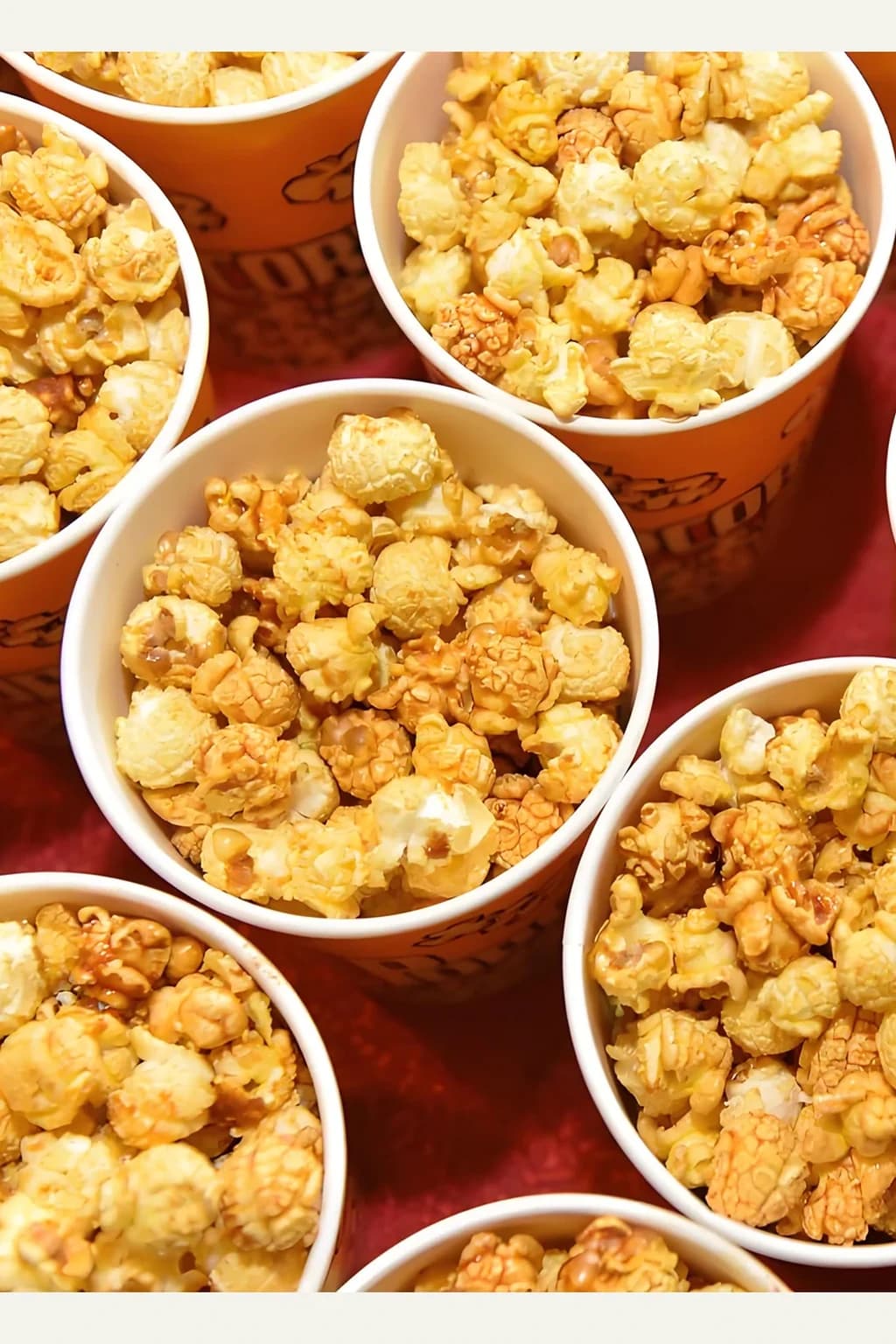 Mushroom popcorn produced by an industrial popcorn machine